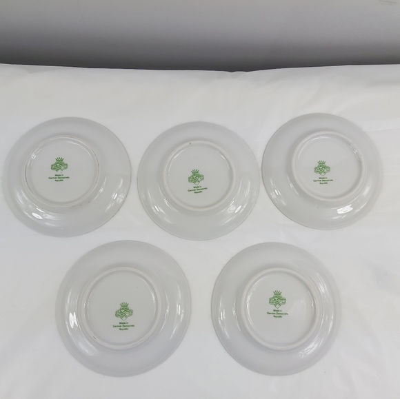 - JLMeneau 5 porcelain saucers Floral design (Z14) - Picture 8 of 8